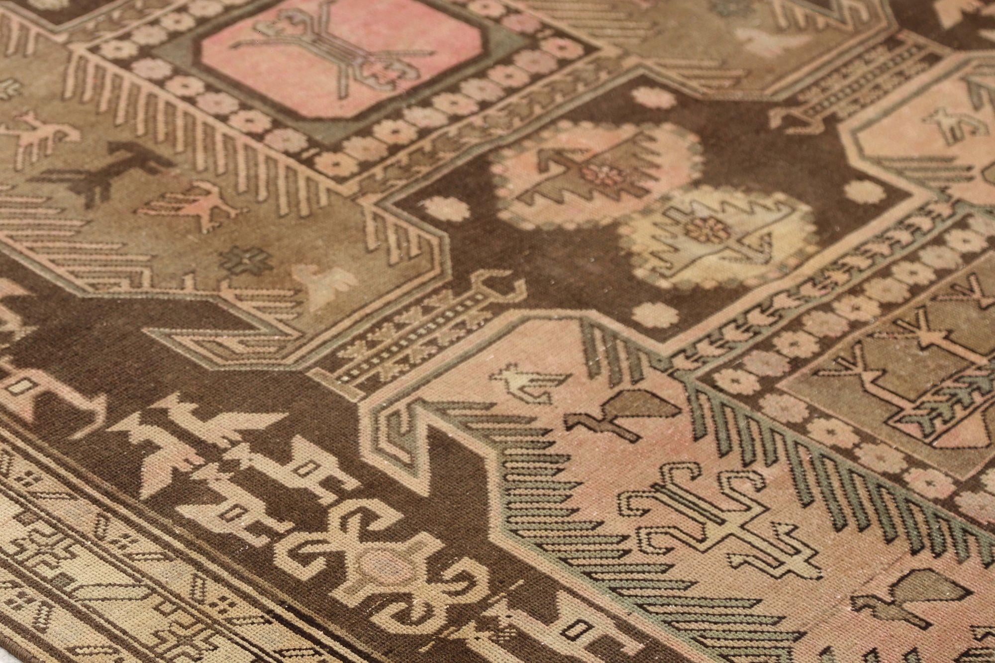 Iracheno Tappeti persiani dell'Azerbaijan - Design marrone rosa in lana - 97474 in vendita