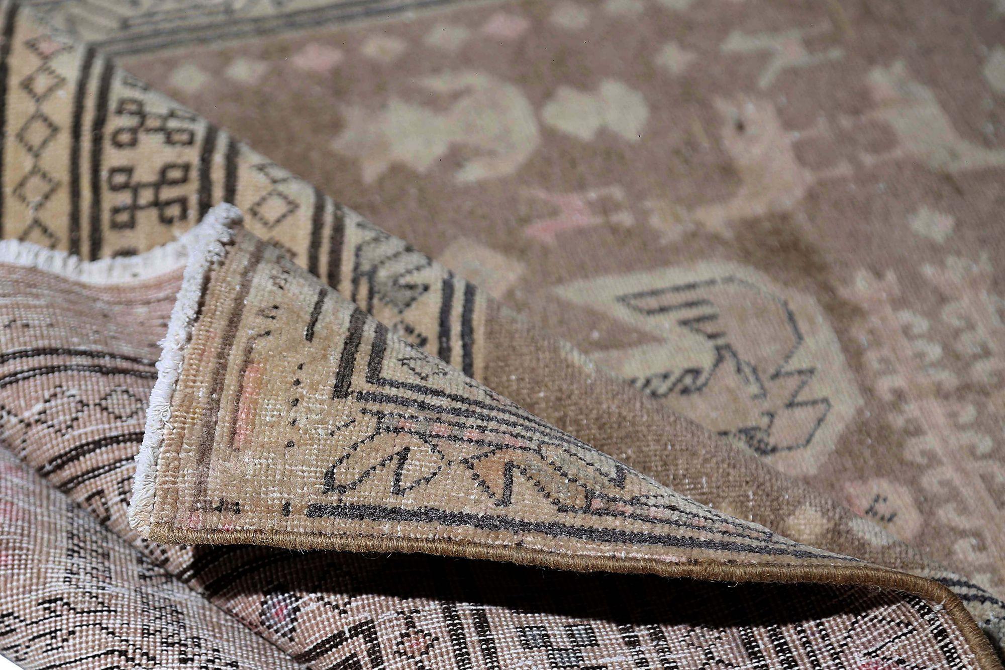 Iracheno Tappeti persiani dell'Azerbaijan - Design marrone rosa in lana - 97606 in vendita