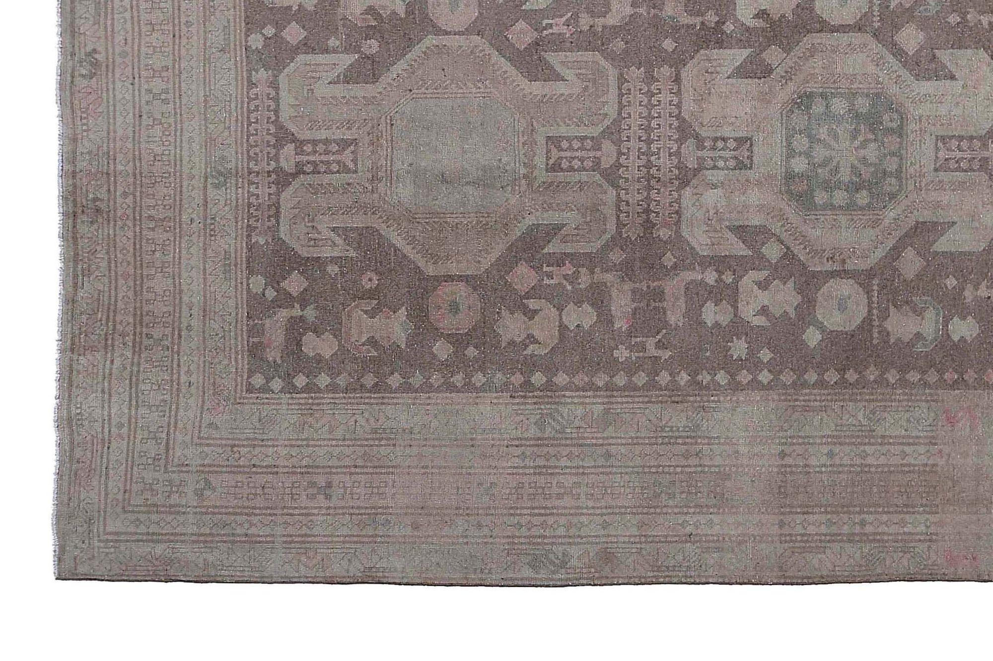 Tappeti persiani dell'Azerbaijan - Design marrone rosa in lana - 97606 In condizioni ottime in vendita a Dallas, TX