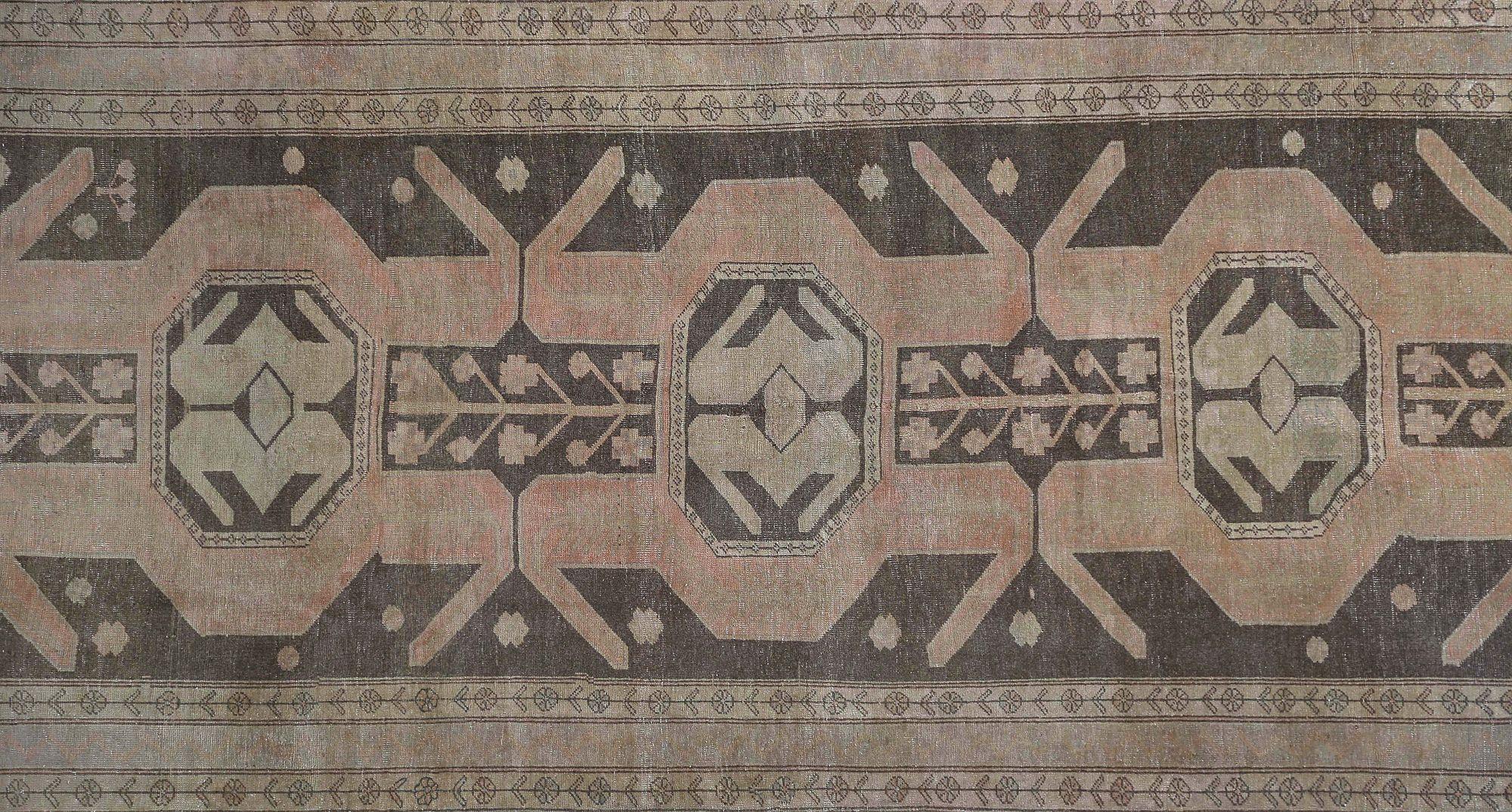 Tappeti persiani Azerbaijan - Lana Marrone Rosa Taupe Design - 97397 In condizioni ottime in vendita a Dallas, TX