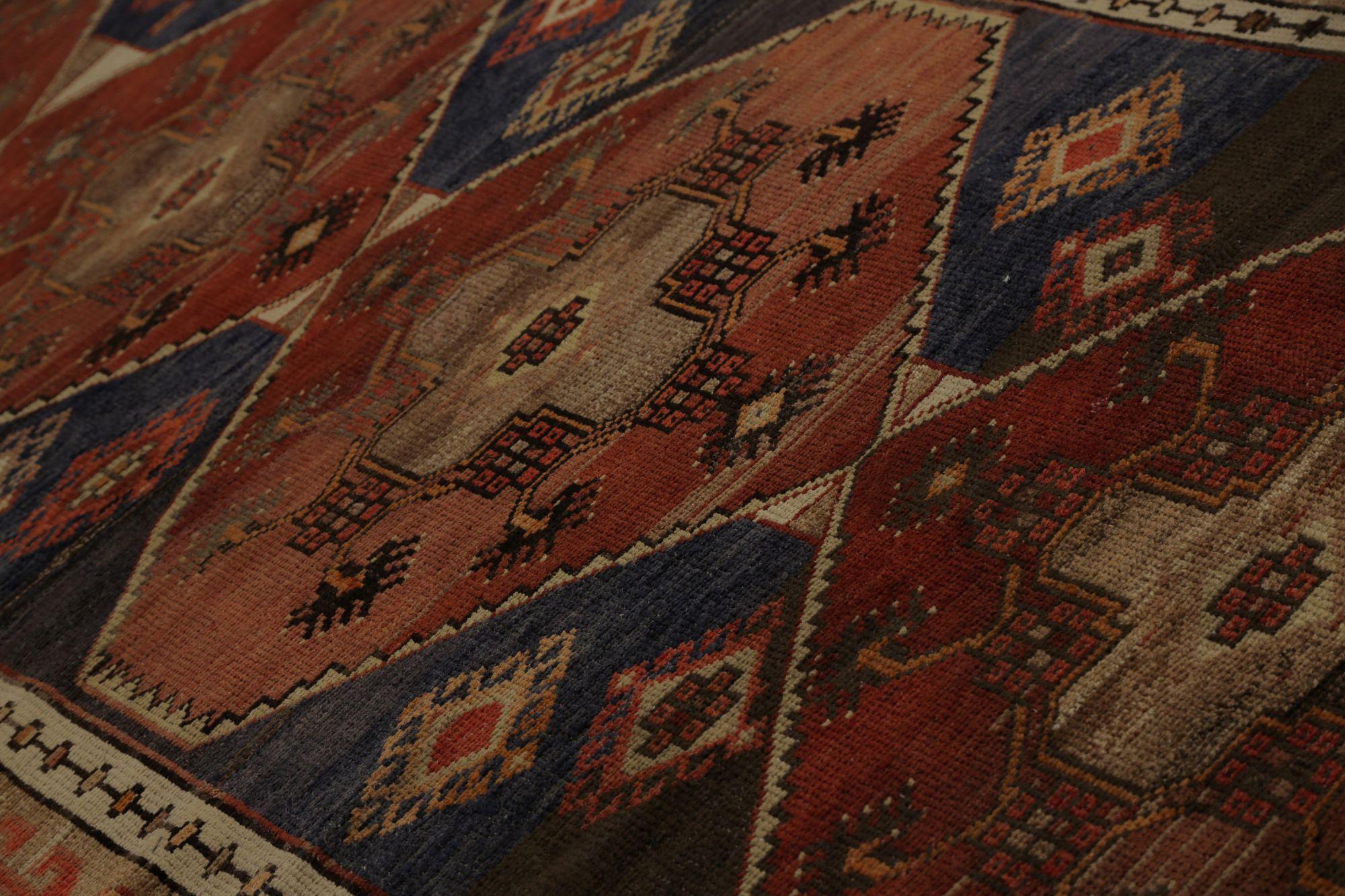 Iracheno Tappeti persiani Azerbaijan - Lana blu navy rosso - 97447 in vendita