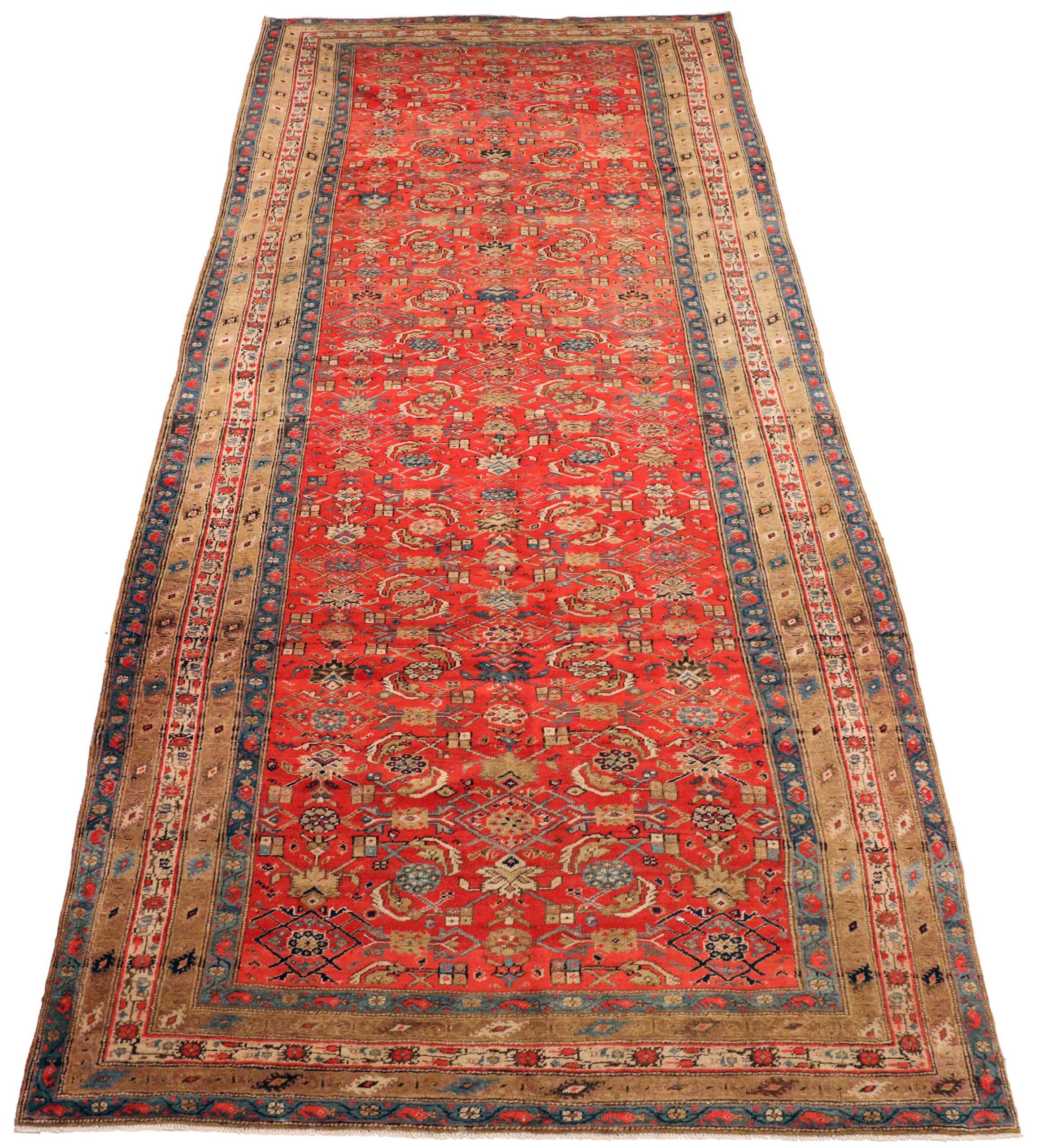 Entdecken Sie die Eleganz des persischen Aserbaidschans mit Teppichen aus der Zeit um 1940. Dieses exklusive Design aus Wolle und Rot ist perfekt, um Ihren Raum zu verschönern.