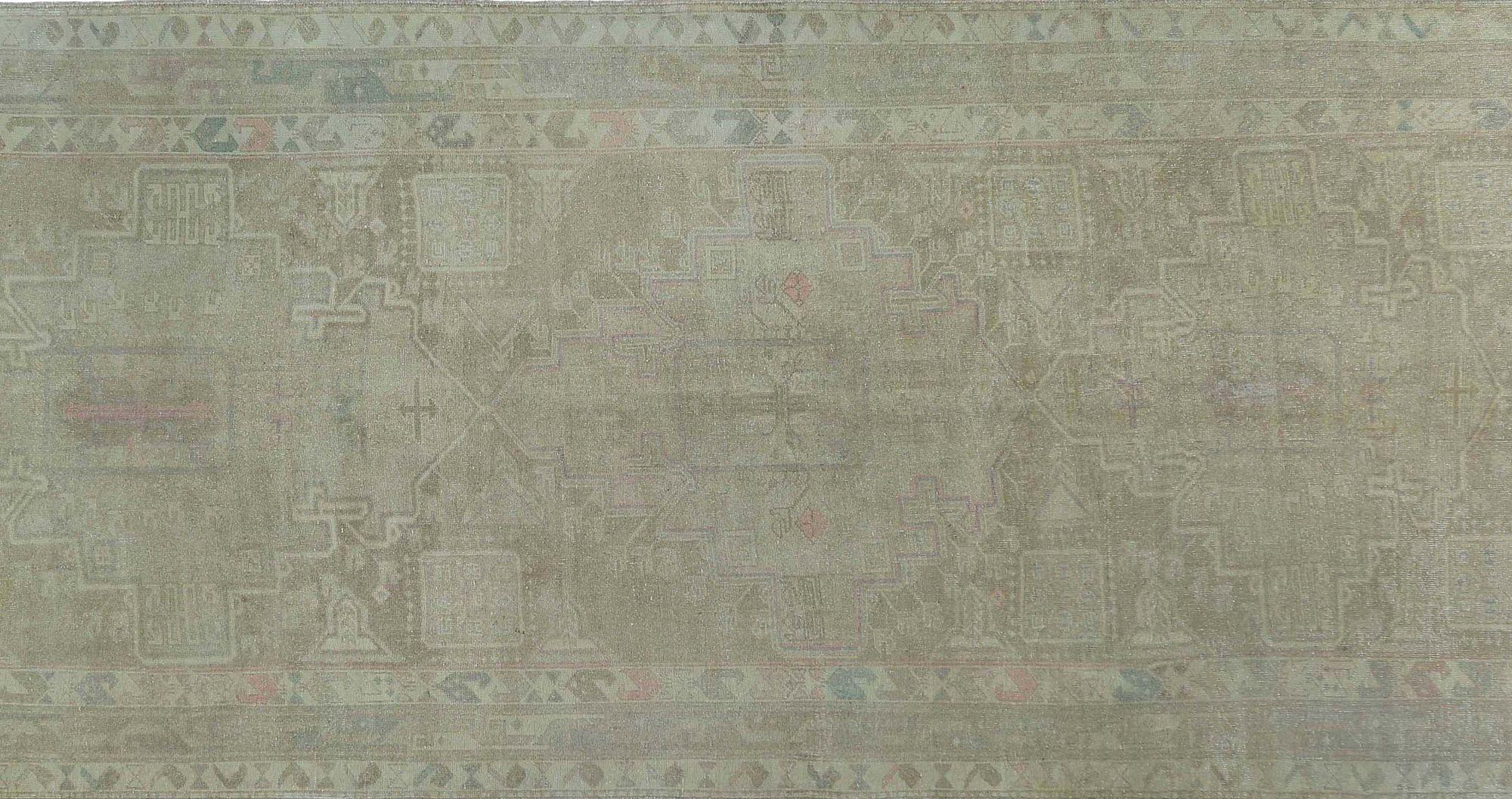 20th Century Persian Azerbaijan Area Rugs - Wool Taupe Design - 97550 For Sale