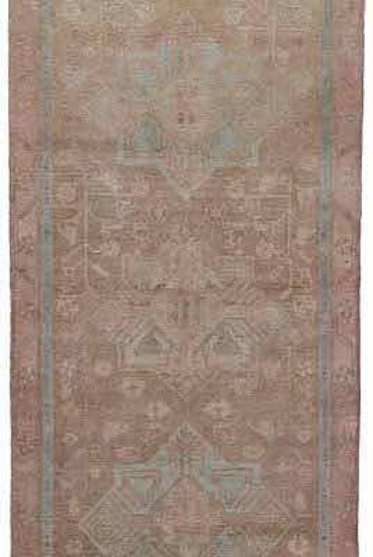 Persische Azerbaijan Läufer Teppich - Wolle Blau Braun Rosa Taupe - 91626 (Asiatisch) im Angebot