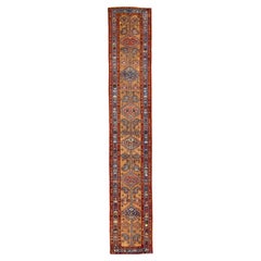 Persian Azerbaijan Runner Rug - Wool Blue Red Yellow 73622