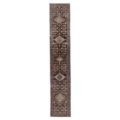 Persischer Aserbaidschan Läufer Teppich - Wolle Braun Elfenbein Design - 91388