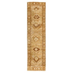 Persian Azerbaijan Runner Rug - Wool Brown Ivory Taupe 70622