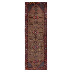 Persischer Aserbaidschan-Läufer - Wolle Rosa Rot Taupe Design - 91438