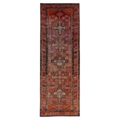 Persischer Aserbaidschan-Läufer aus Wolle – rotes Design – 91606