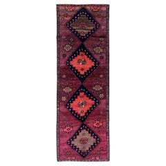 Alfombra Persa Azerbaiyán Circa 1910 - Lana Negro Rosa Purpel Design - 91607