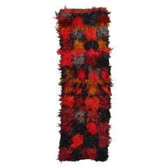 Tapis de course persan Azerbaïdjan Circa 1910 - Laine Noir Rouge Jaune Design - 89704