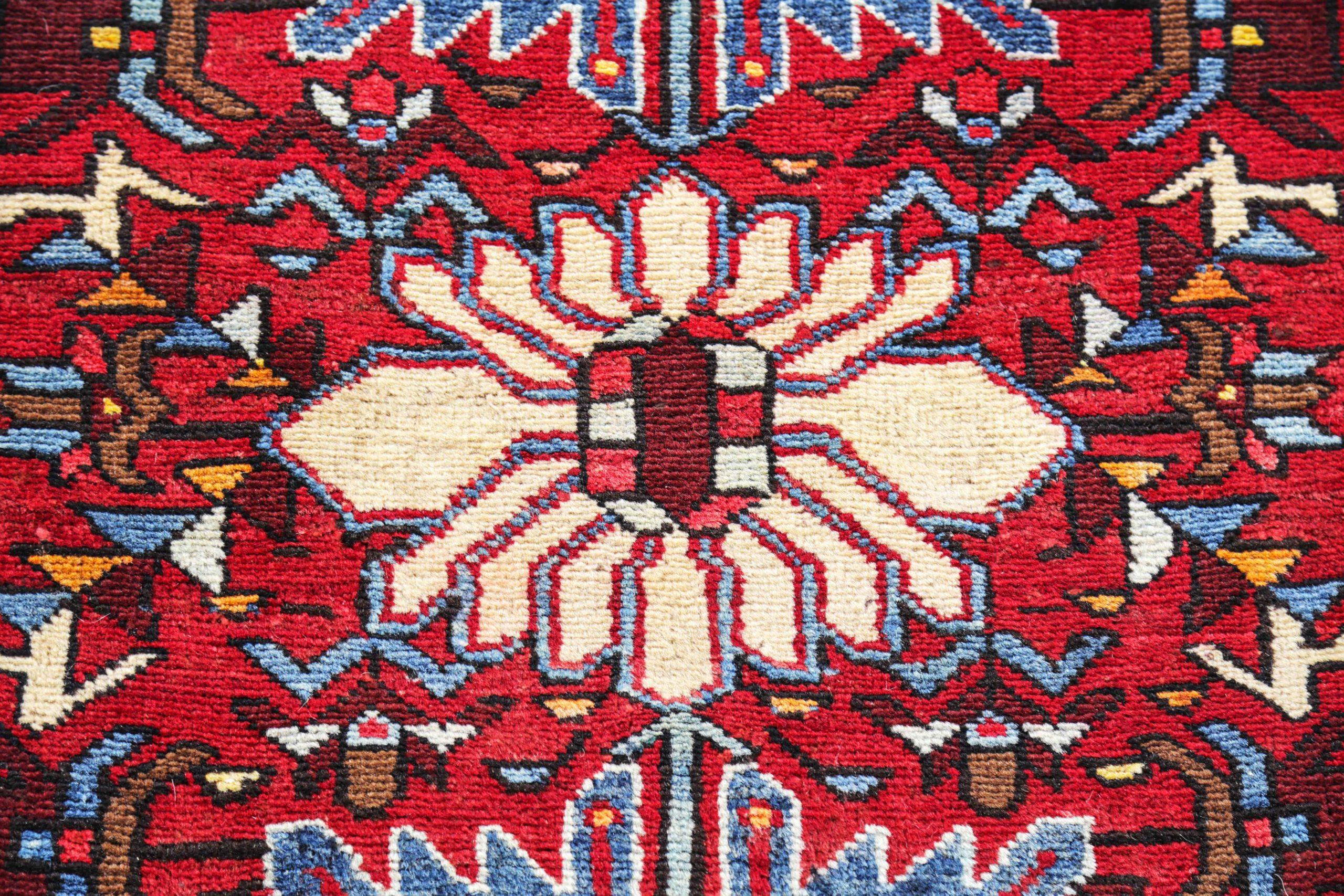 Persischer Aserbaidschan-Läufer Circa 1910 - Wolle Blau Elfenbein Orange Rot - 91200 im Zustand „Hervorragend“ im Angebot in Dallas, TX