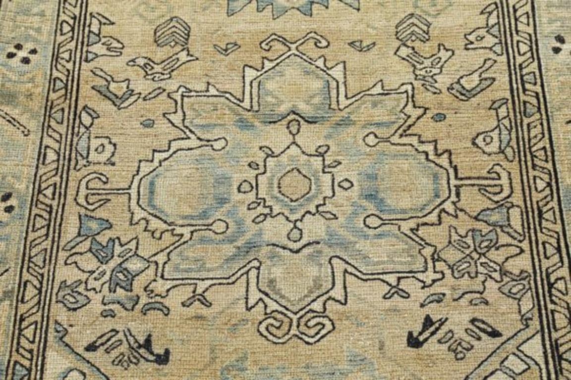Persisch Aserbaidschan Läufer Teppich CIRCA 1910 - Wolle Braun Elfenbein Design - 91179 (Asiatisch) im Angebot