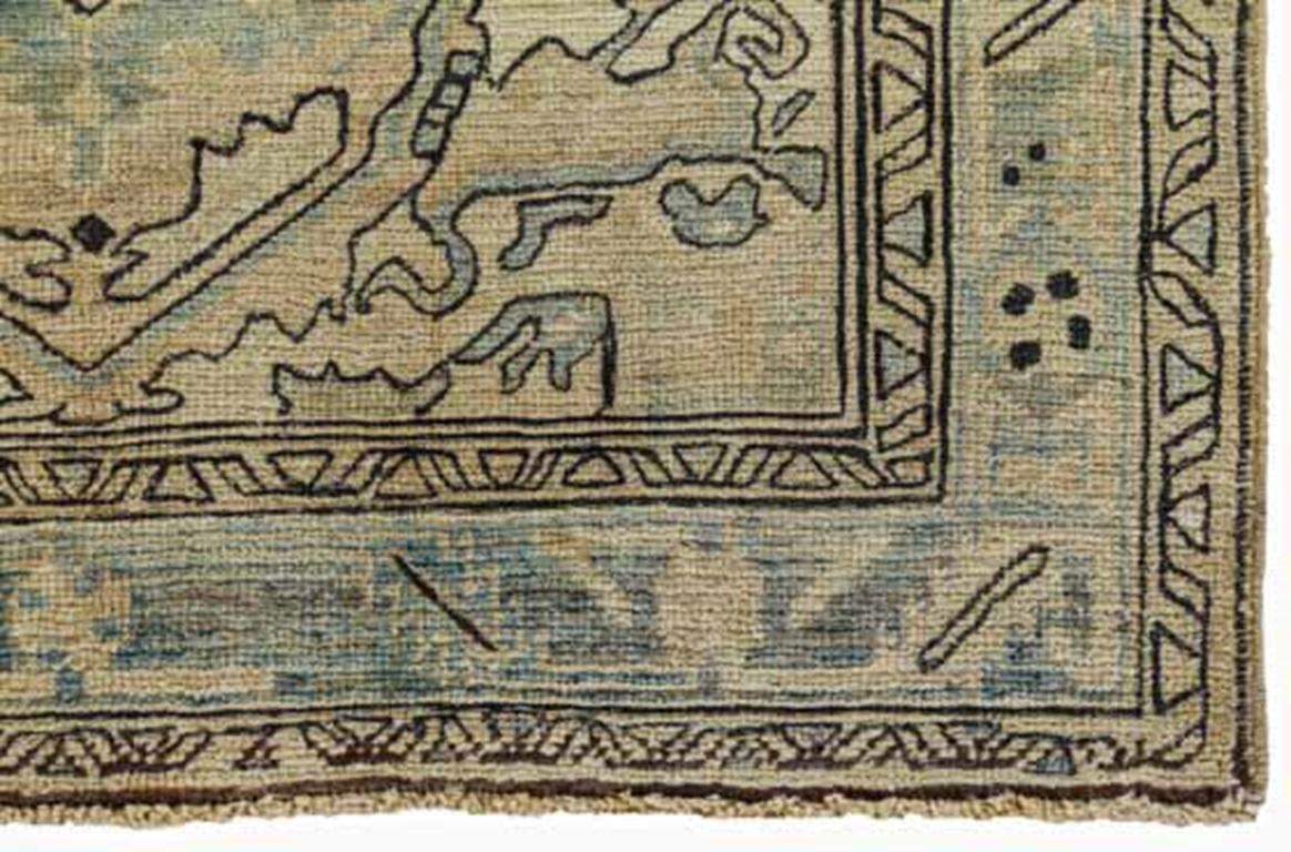 Persisch Aserbaidschan Läufer Teppich CIRCA 1910 - Wolle Braun Elfenbein Design - 91179 im Zustand „Hervorragend“ im Angebot in Dallas, TX