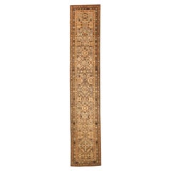 Persische Aserbaidschan Läufer Teppich CIRCA 1910 - Wolle Brown Elfenbein Gelb 73636