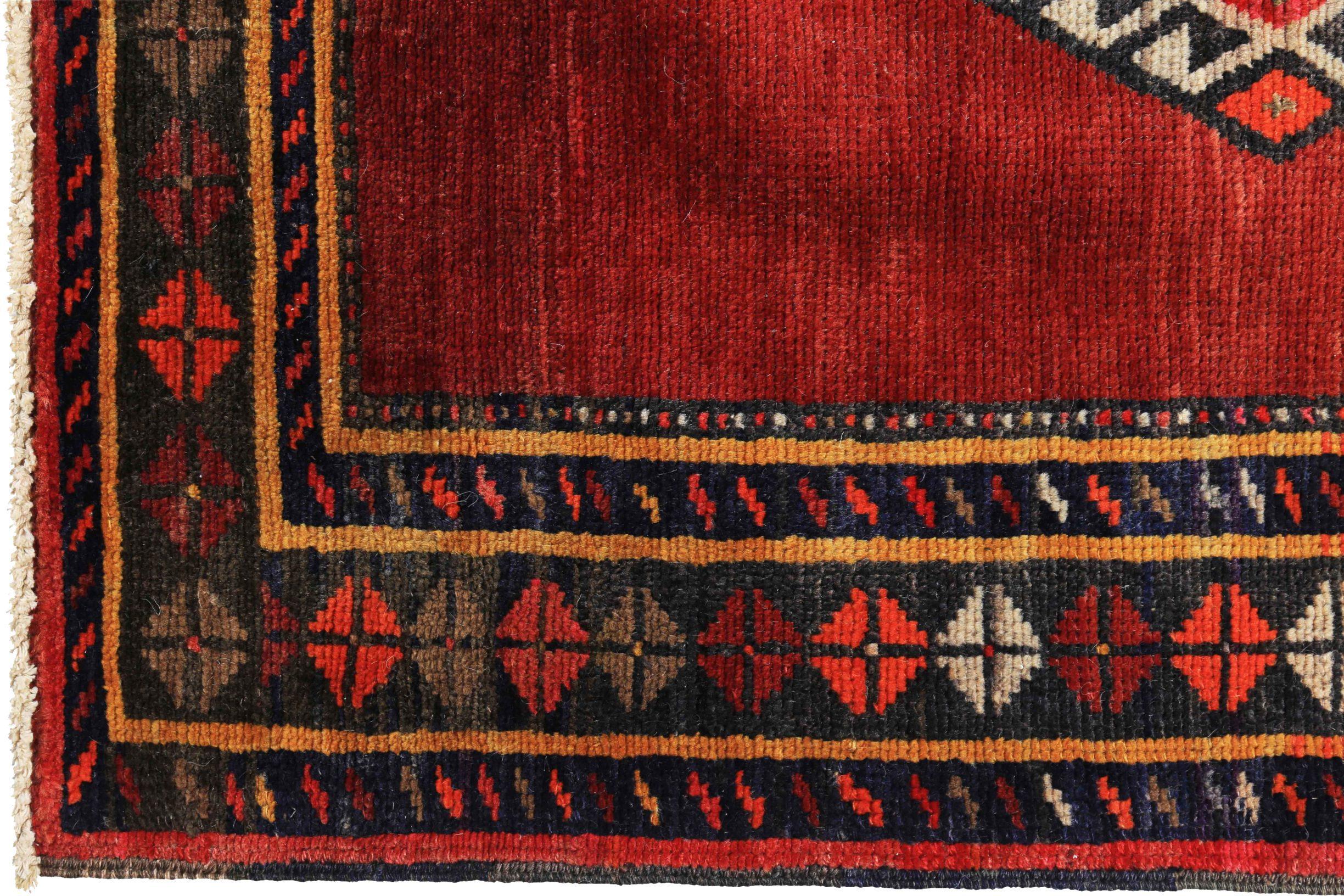 Persisch Aserbaidschan Läufer Teppich CIRCA 1910 - Wolle Elfenbein Rot Gelb Design - 89624 im Zustand „Hervorragend“ im Angebot in Dallas, TX