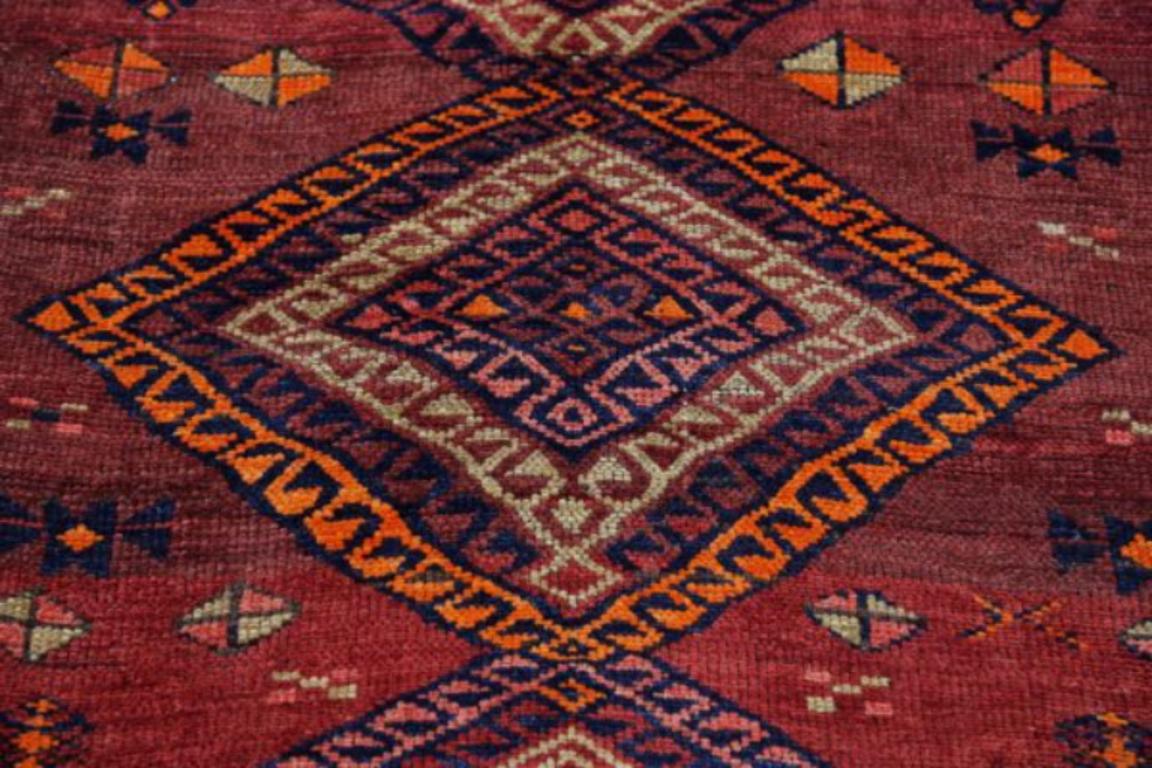 Persischer Aserbaidschan-Läufer um 1910 - Wolle Orange Rot Design - 91617 (Asiatisch) im Angebot