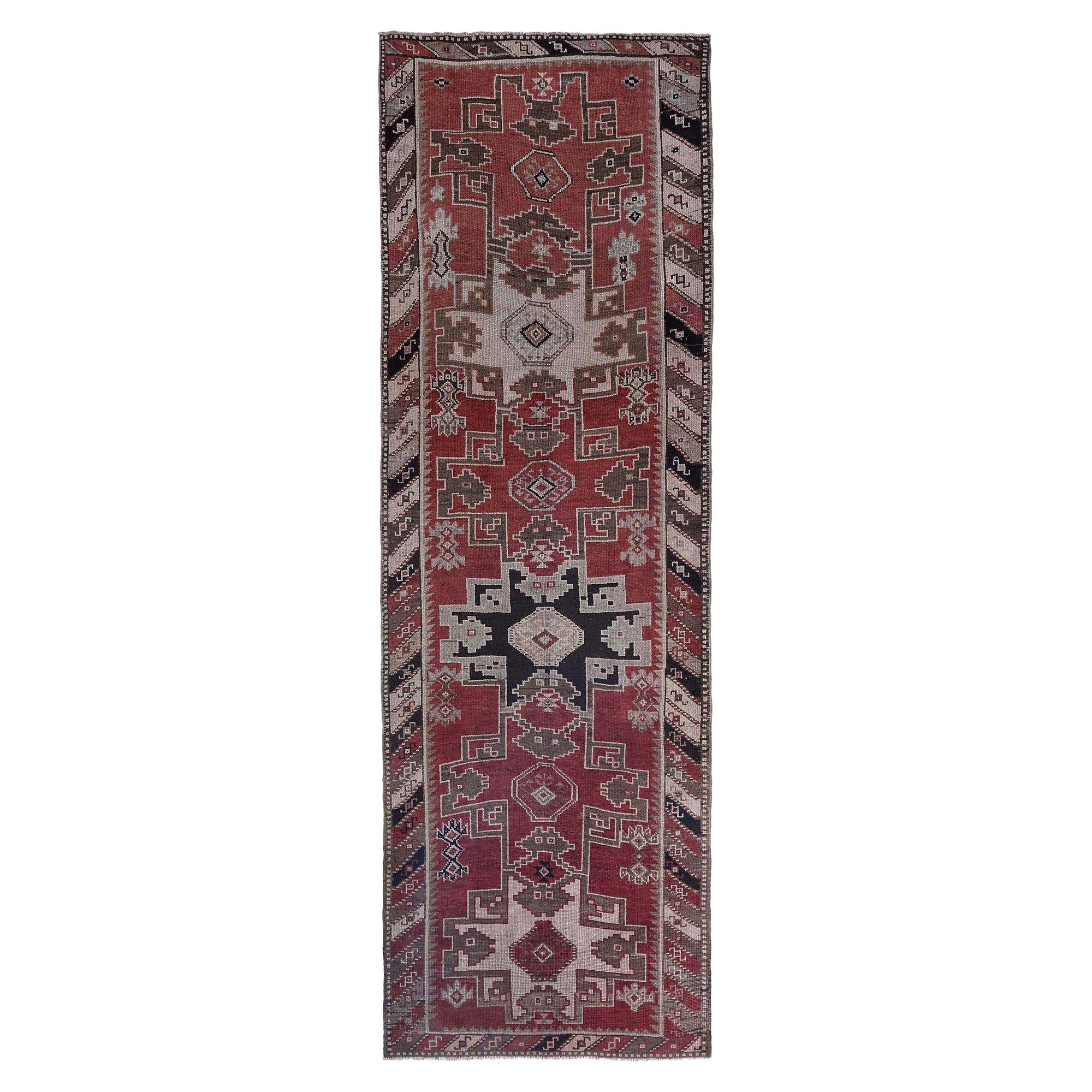 Alfombra Persa Azerbaiyán - Lana Negro Marrón Marfil Rojo - 97915