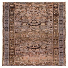 Tapis de course persan Azerbaïdjan - Laine Bleu Brown Pink Design - 89621