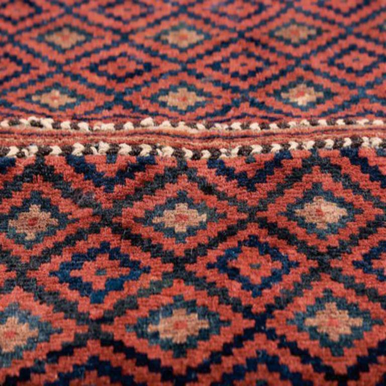 Iracheno Tappeto Persiano Azerbaijan - Lana Blu Avorio Rosso - 89666 in vendita