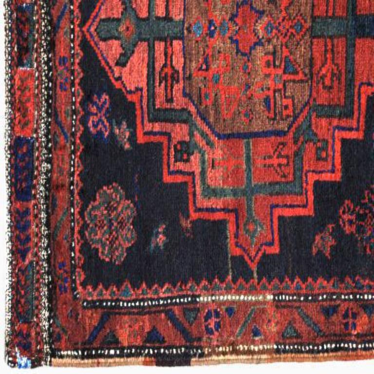 Tappeto Persiano Azerbaijan - Lana Blu Avorio Rosso - 89666 In condizioni ottime in vendita a Dallas, TX