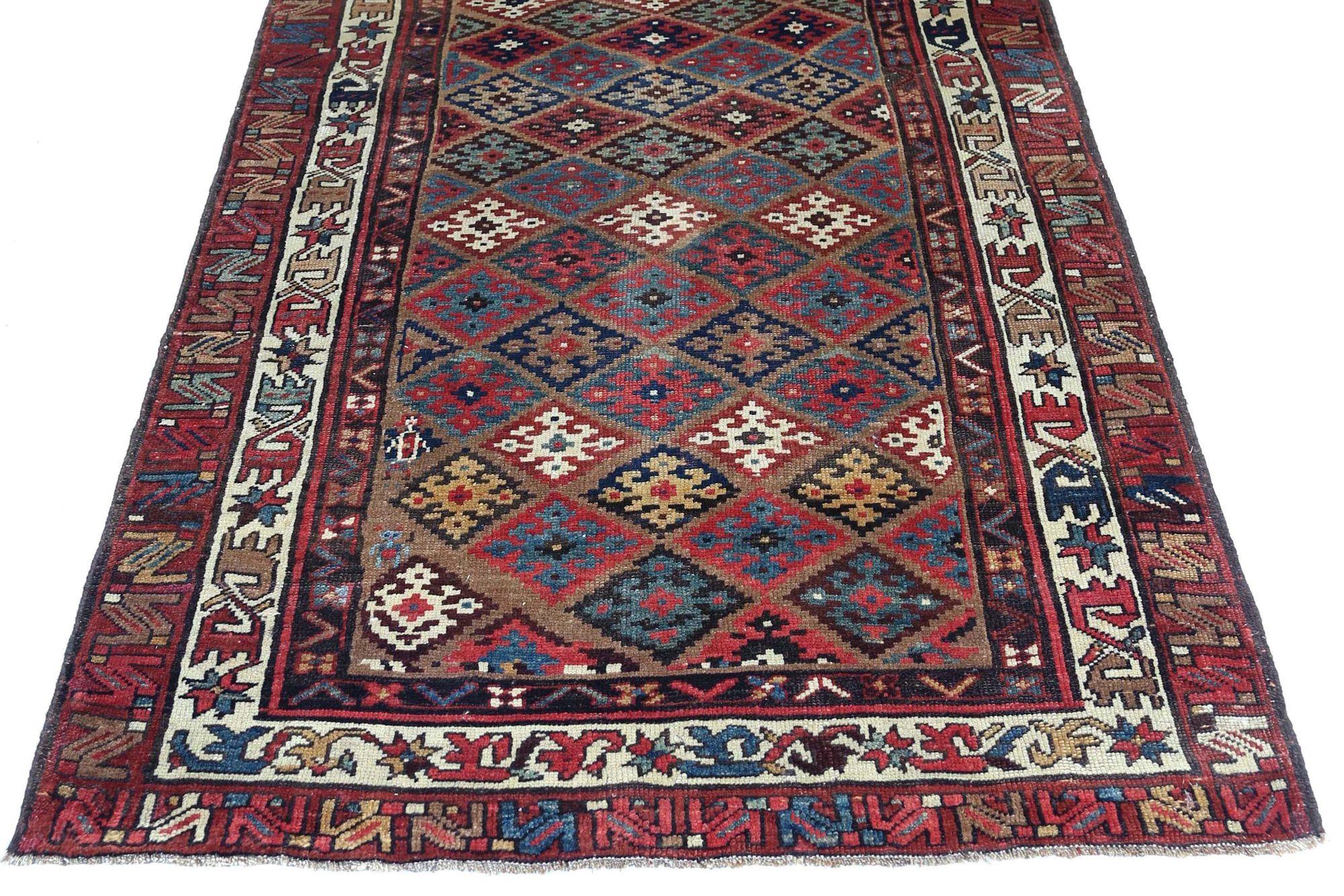 XX secolo Tappeto Persiano Azerbaijan - Lana Blu Avorio Rosso Giallo - 97249 in vendita