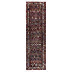 Persian Azerbaijan Runner Rug - Wool Blue Ivory Red Yellow - 97249