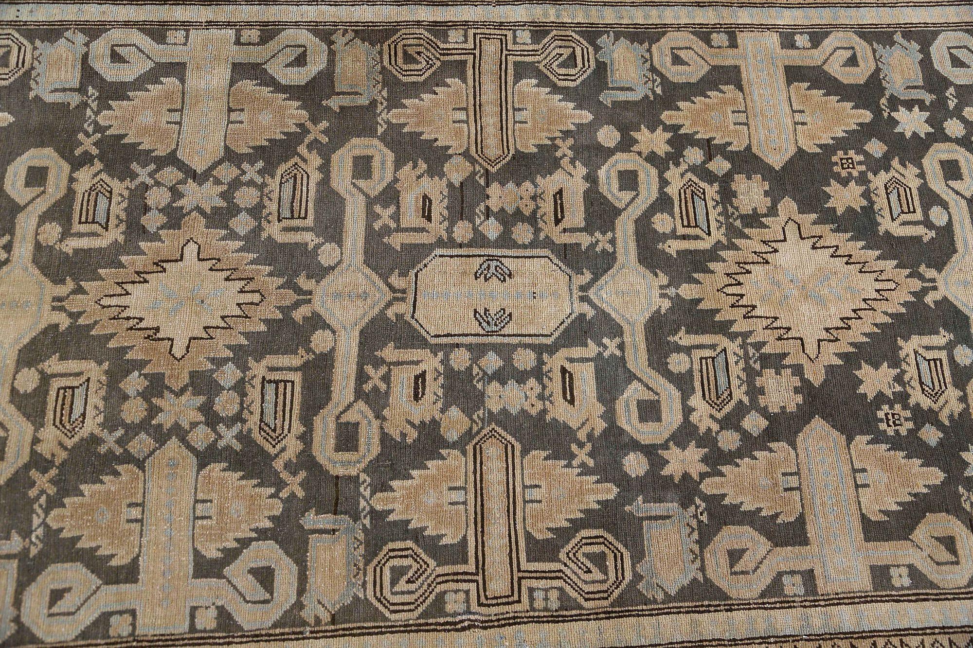 Persische Aserbaidschan Läufer Teppich - Wolle Brown Design - 96909 (Irakisch) im Angebot