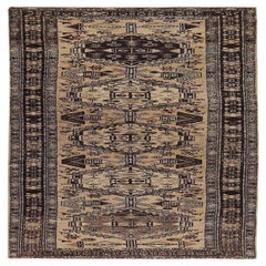 Tapis de course persan Azerbaïdjan - Laine Brown Ivory Design - 89617