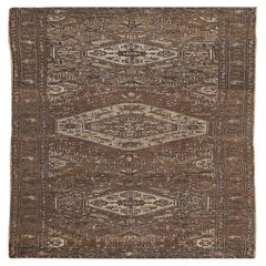 Tapis de course persan Azerbaïdjan - Laine Brown Ivory Design - 89628