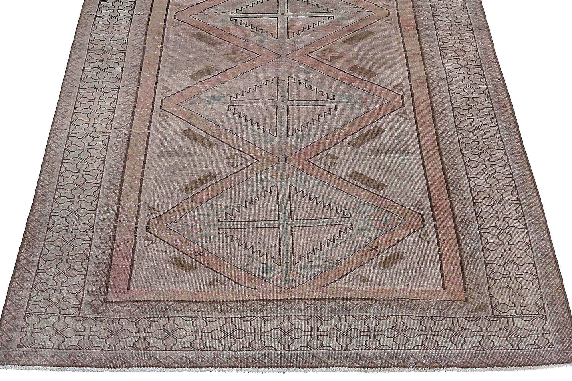 Tappeto Persiano Azerbaijan - Lana Marrone Avorio Rosa Taupe - 97920 In condizioni ottime in vendita a Dallas, TX