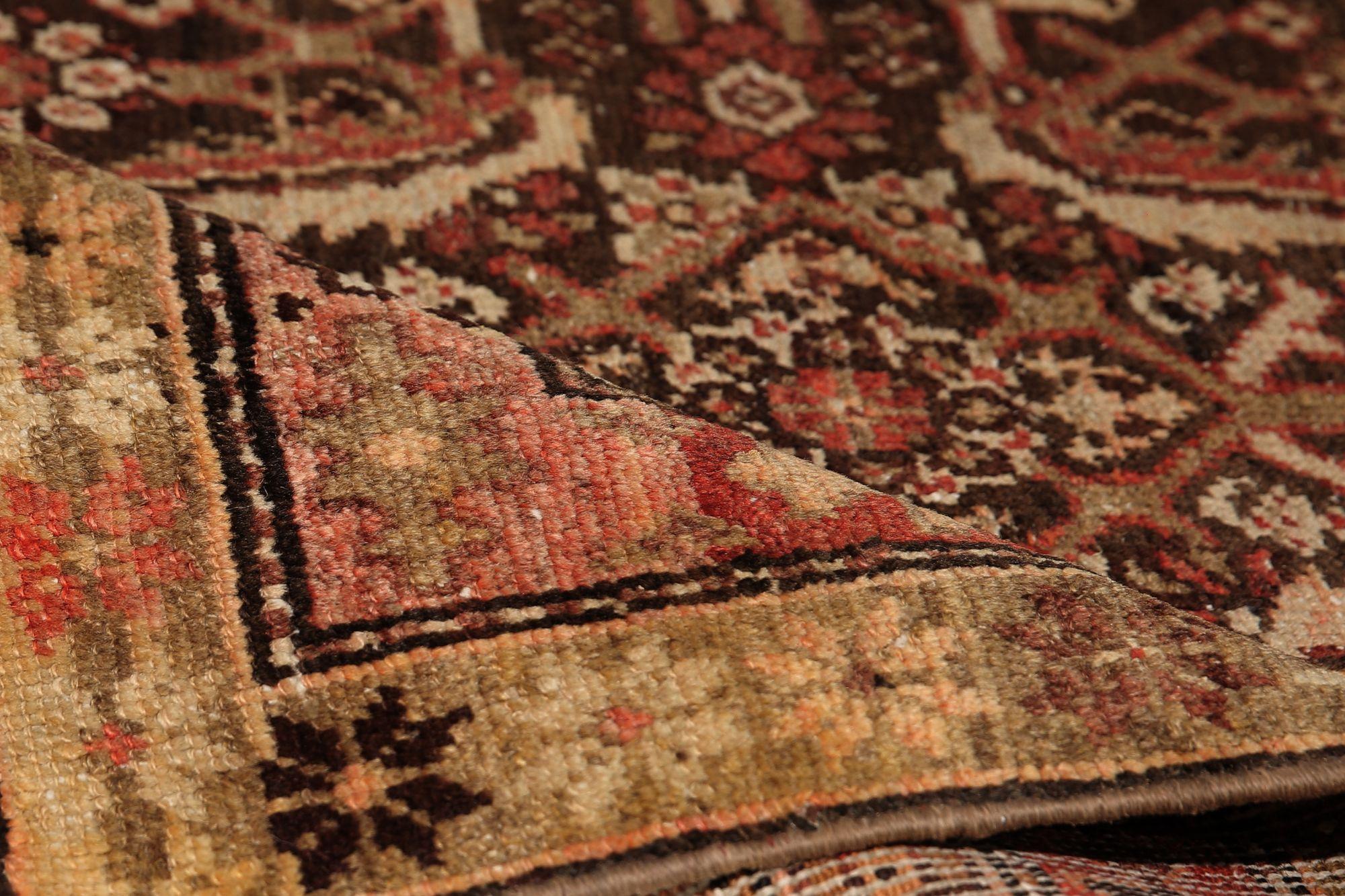 Tappeto Persiano Azerbaijan - Lana Marrone Avorio Rosso - 97720 In condizioni ottime in vendita a Dallas, TX