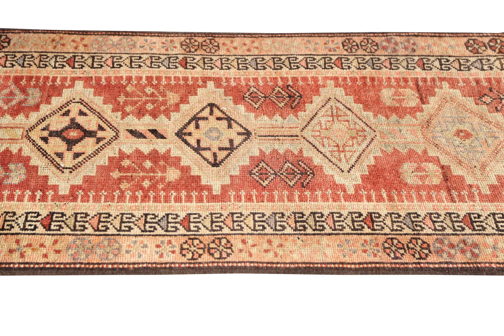 Tappeto Persiano Azerbaijan - Lana Marrone Avorio Rosso - 97949 In condizioni ottime in vendita a Dallas, TX
