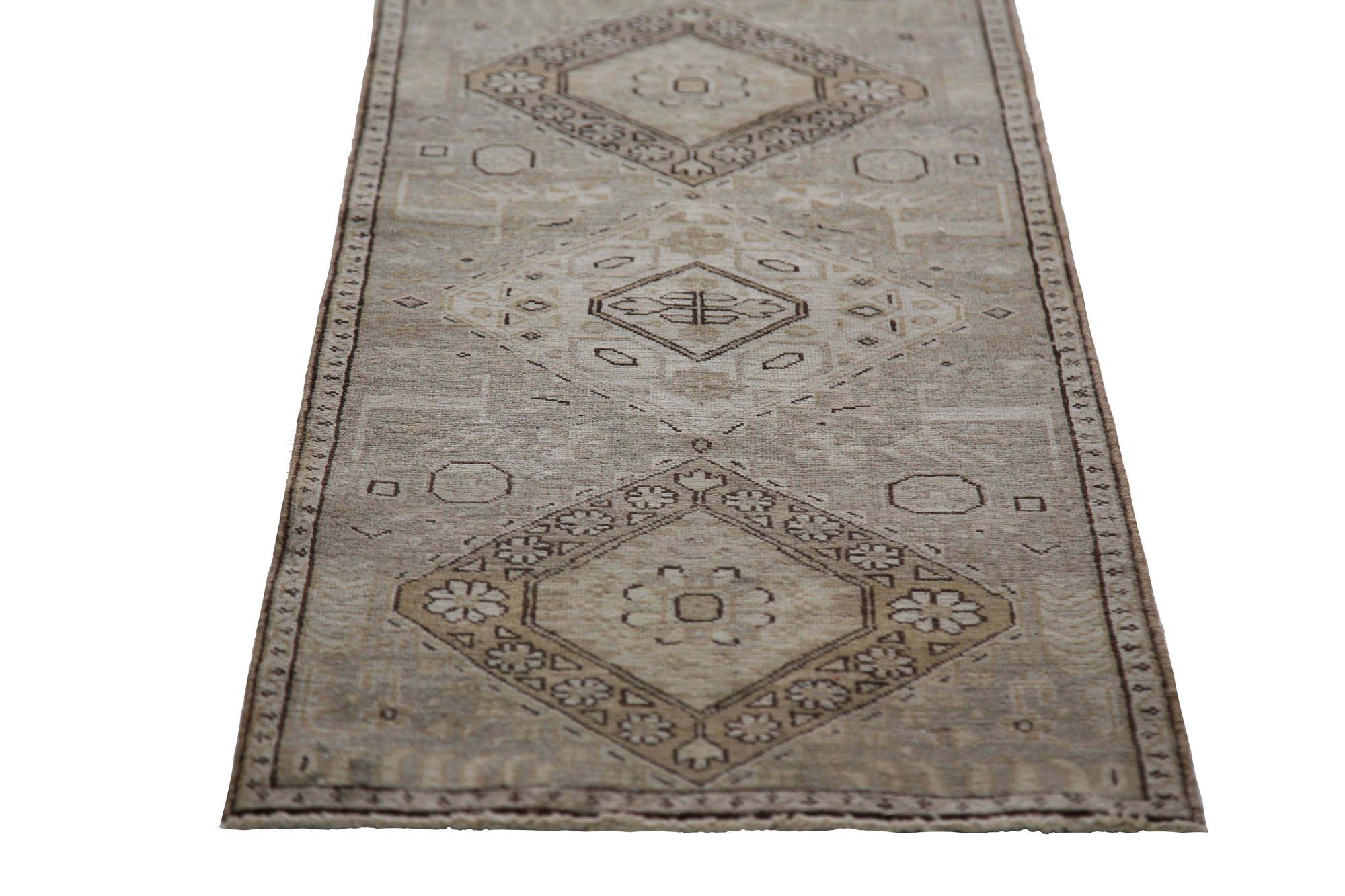 Tappeto Persiano Azerbaijan - Lana Marrone Avorio Taupe Design - 96714 In condizioni ottime in vendita a Dallas, TX