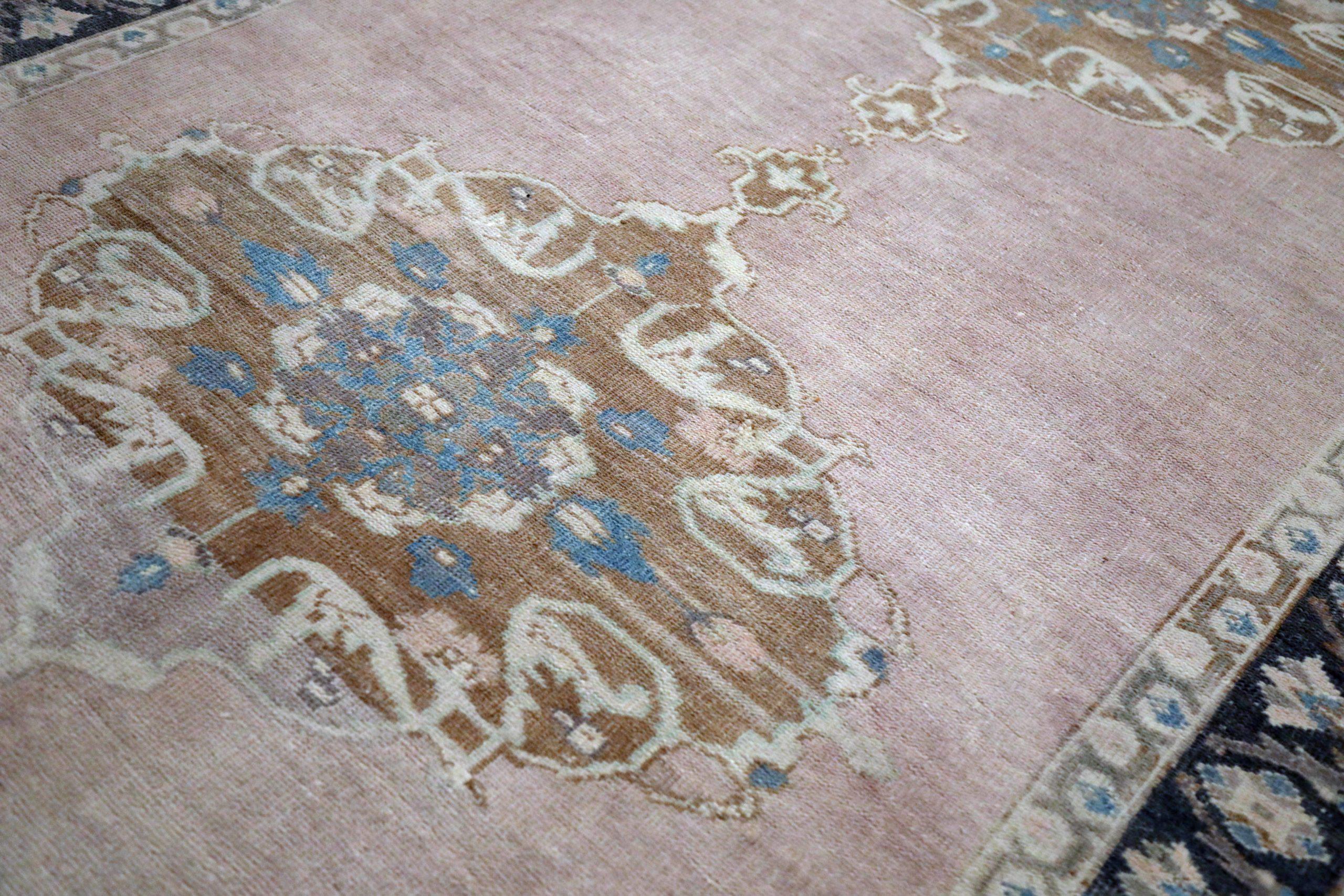 Persischer Aserbaidschan Läufer Teppich - Wolle Braun Rosa Design - 93640 (Irakisch) im Angebot