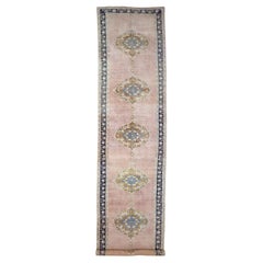 Persian Azerbaijan Runner Rug - Wool Brown Pink Design - 93640