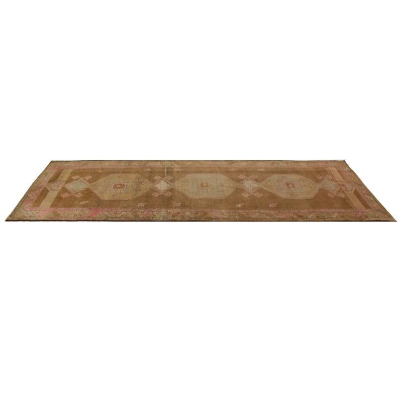 Tribale Tappeto Persiano Azerbaijan - Lana, Marrone, Rosa - 99389 in vendita