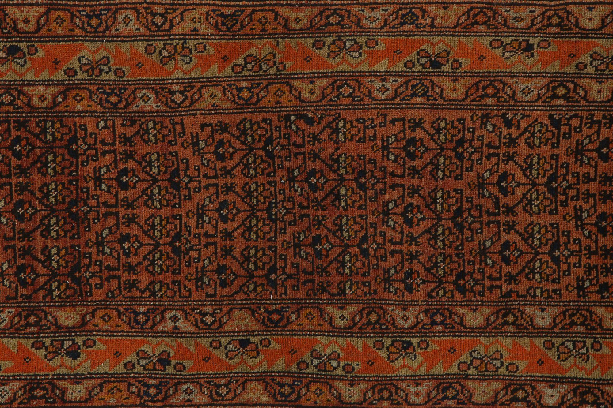 Persischer Aserbaidschan Läufer Teppich - Wolle Braun Rot Design - 98006 (20. Jahrhundert) im Angebot