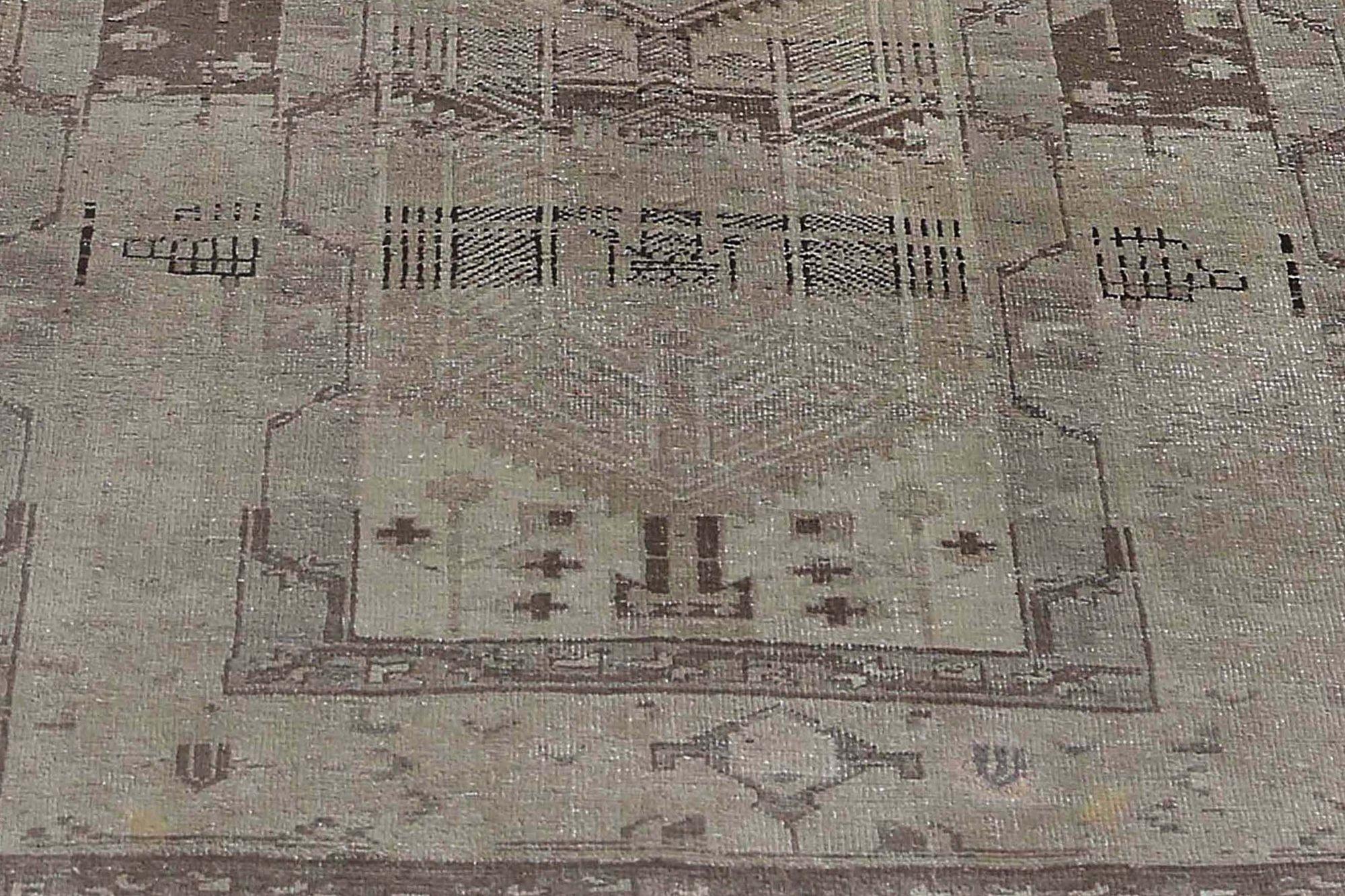 Tappeto Runner Persiano Azerbaijan - Design Lana Marrone Taupe - 96673 In condizioni ottime in vendita a Dallas, TX