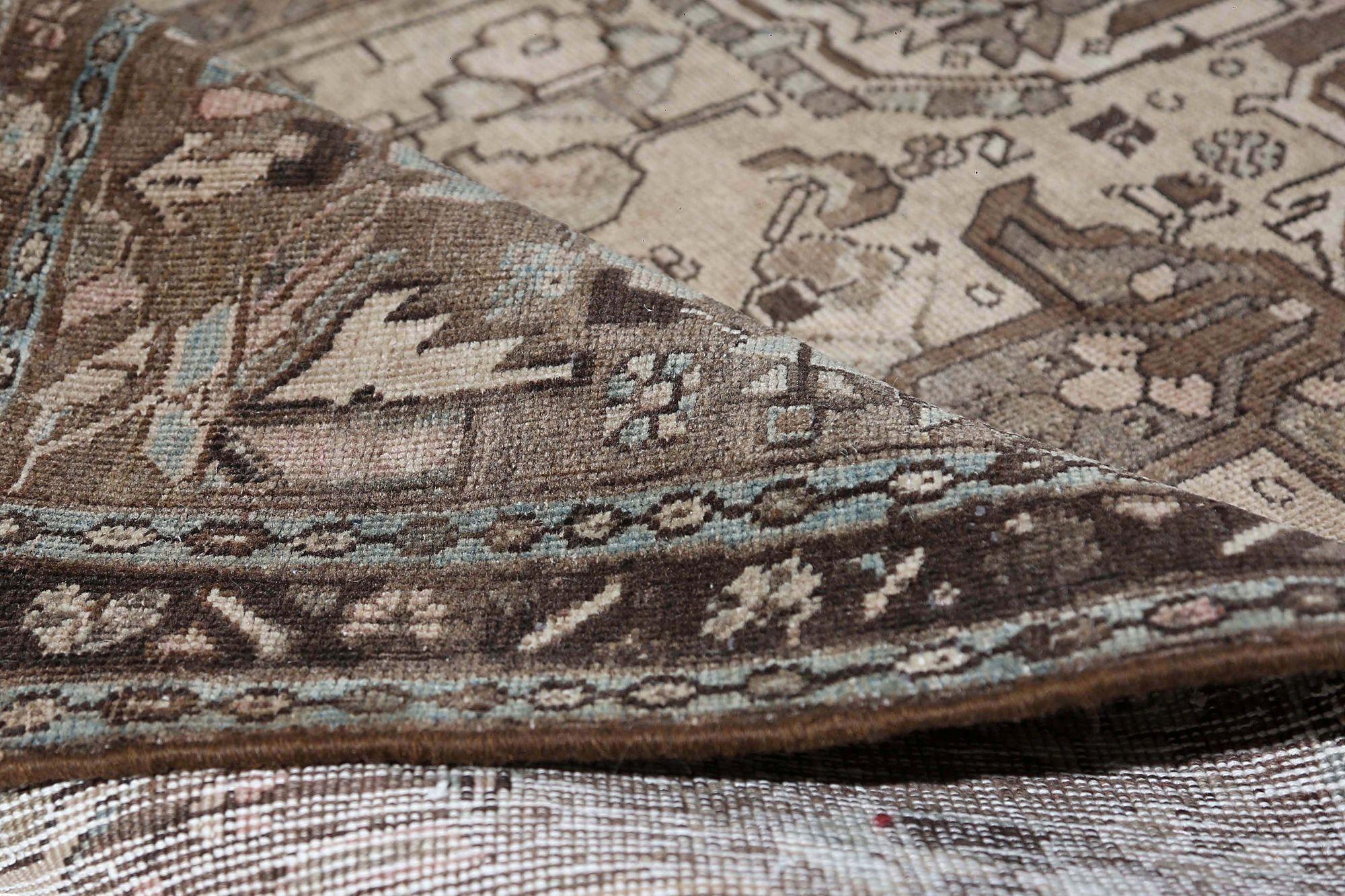 XX secolo Tappeto Runner Persiano Azerbaijan - Design Lana Marrone Taupe - 96896 in vendita