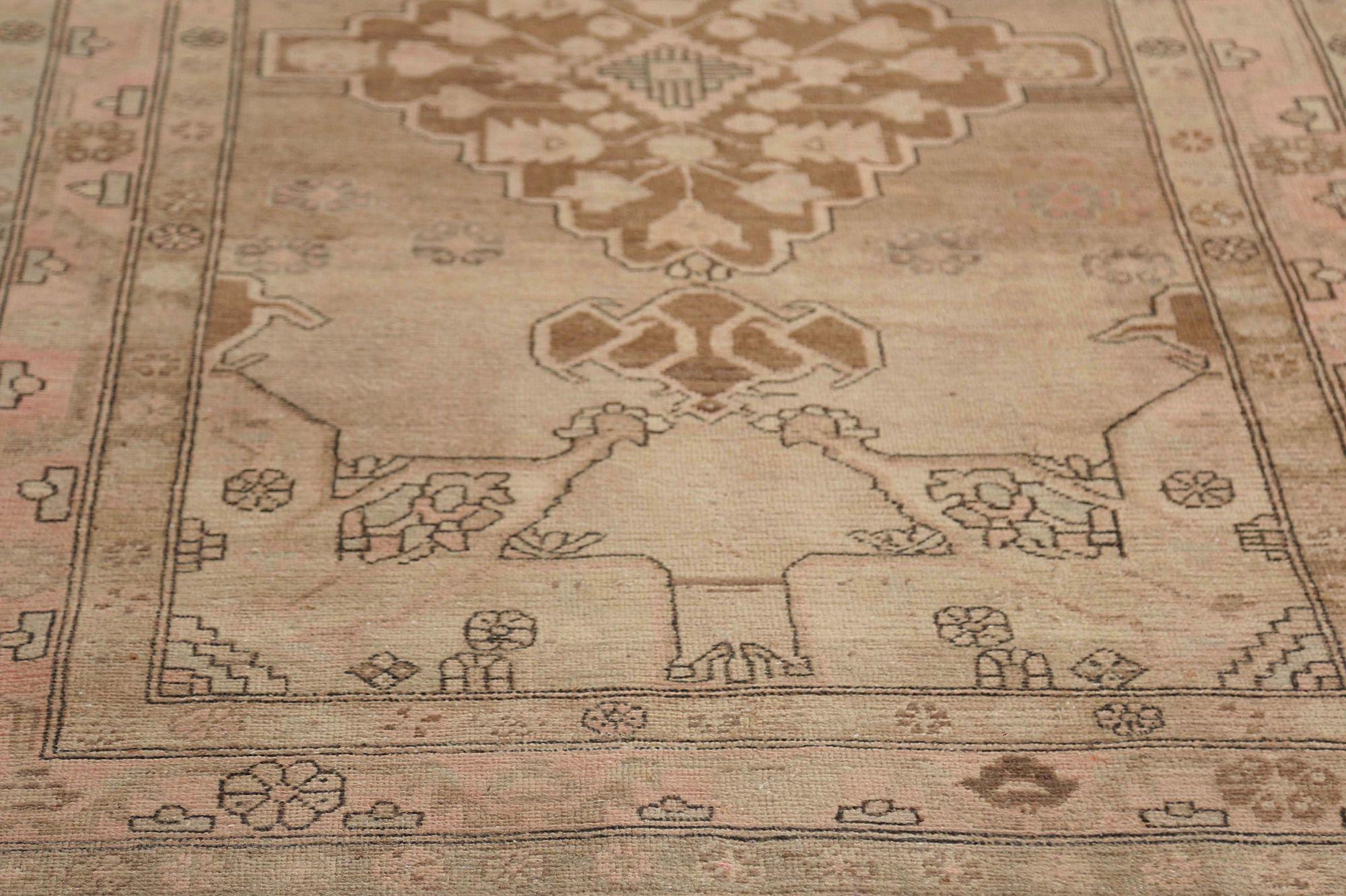 Persischer Aserbaidschan Läufer Teppich - Wolle Braun Taupe Design - 96956 im Zustand „Hervorragend“ im Angebot in Dallas, TX