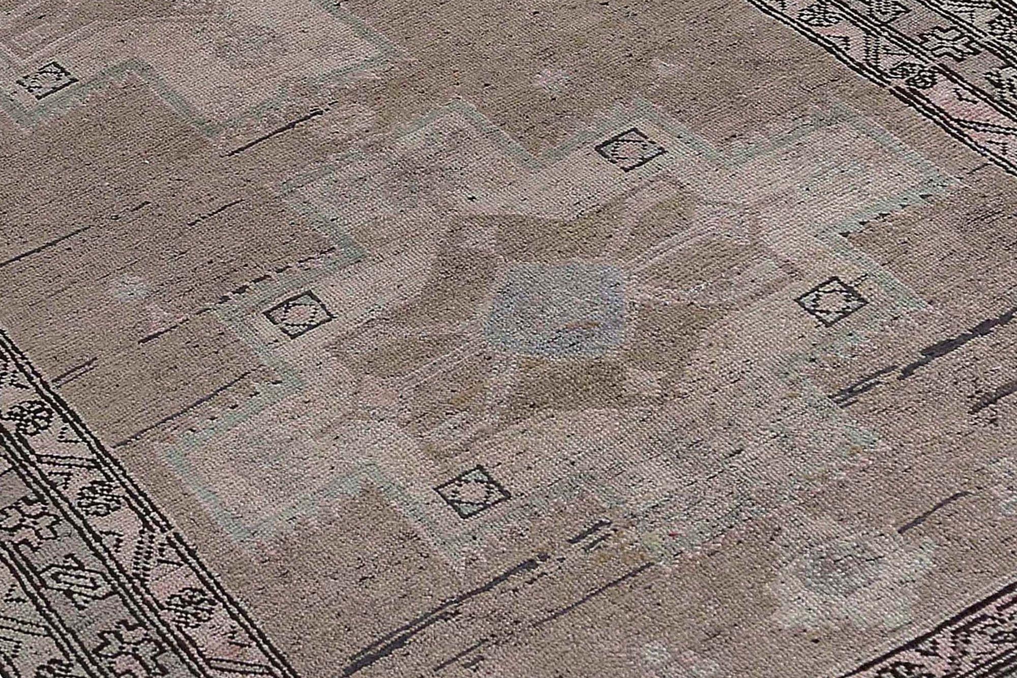Tappeto Runner Persiano Azerbaijan - Design Lana Marrone Taupe - 97613 In condizioni ottime in vendita a Dallas, TX