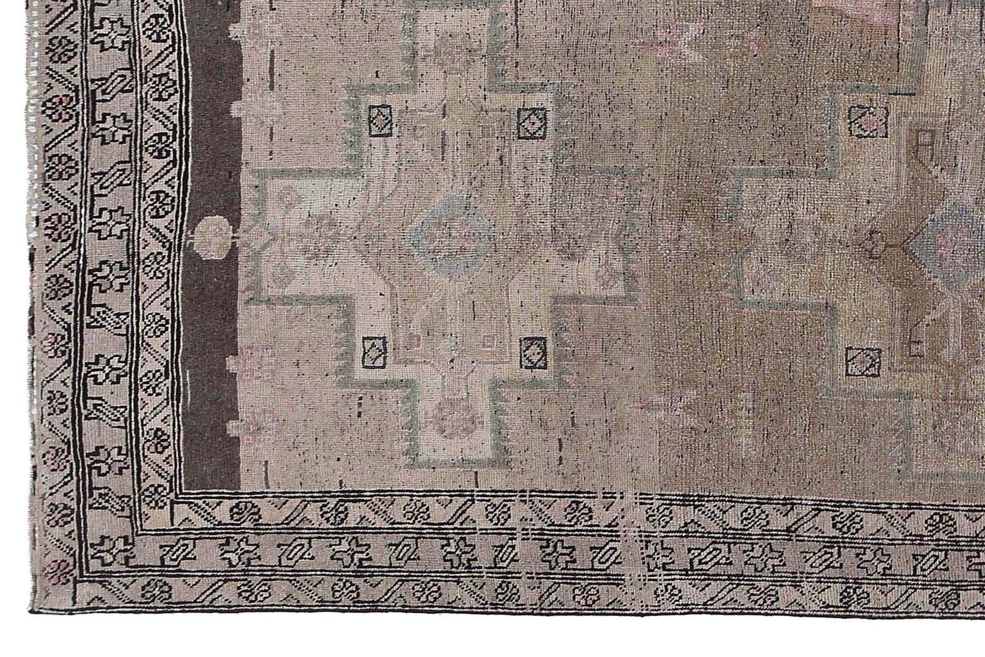 XX secolo Tappeto Runner Persiano Azerbaijan - Design Lana Marrone Taupe - 97613 in vendita