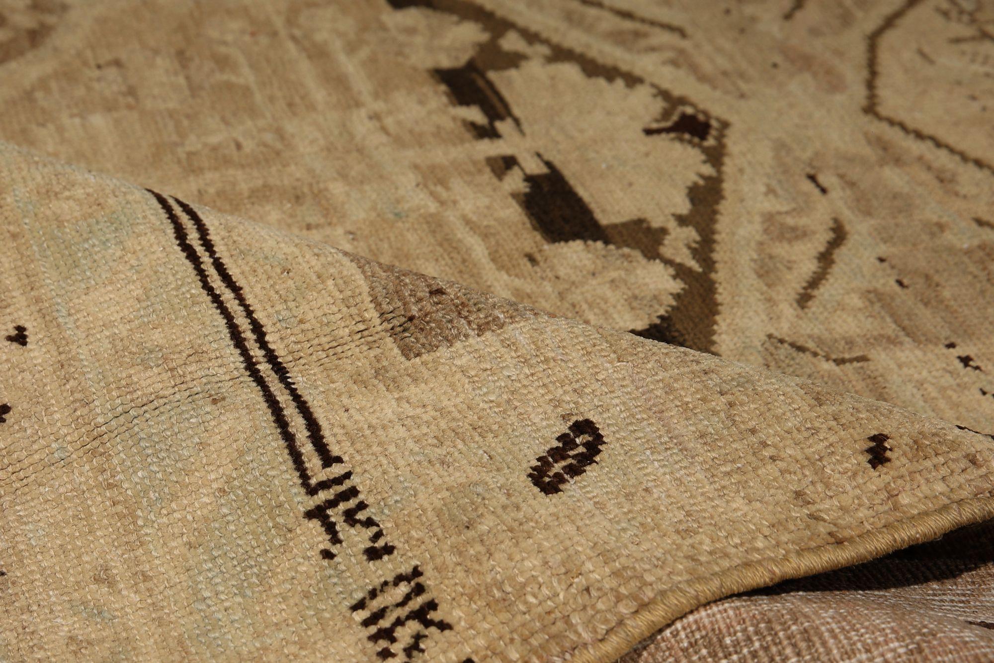 Persischer Aserbaidschan Läufer Teppich - Wolle Braun Taupe Design - 97721 (20. Jahrhundert) im Angebot