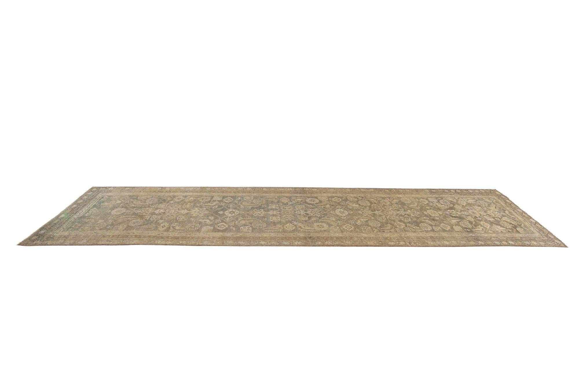 Irakien Tapis de course persan Azerbaïdjan - Laine Brown Taupe Design - 97734 en vente