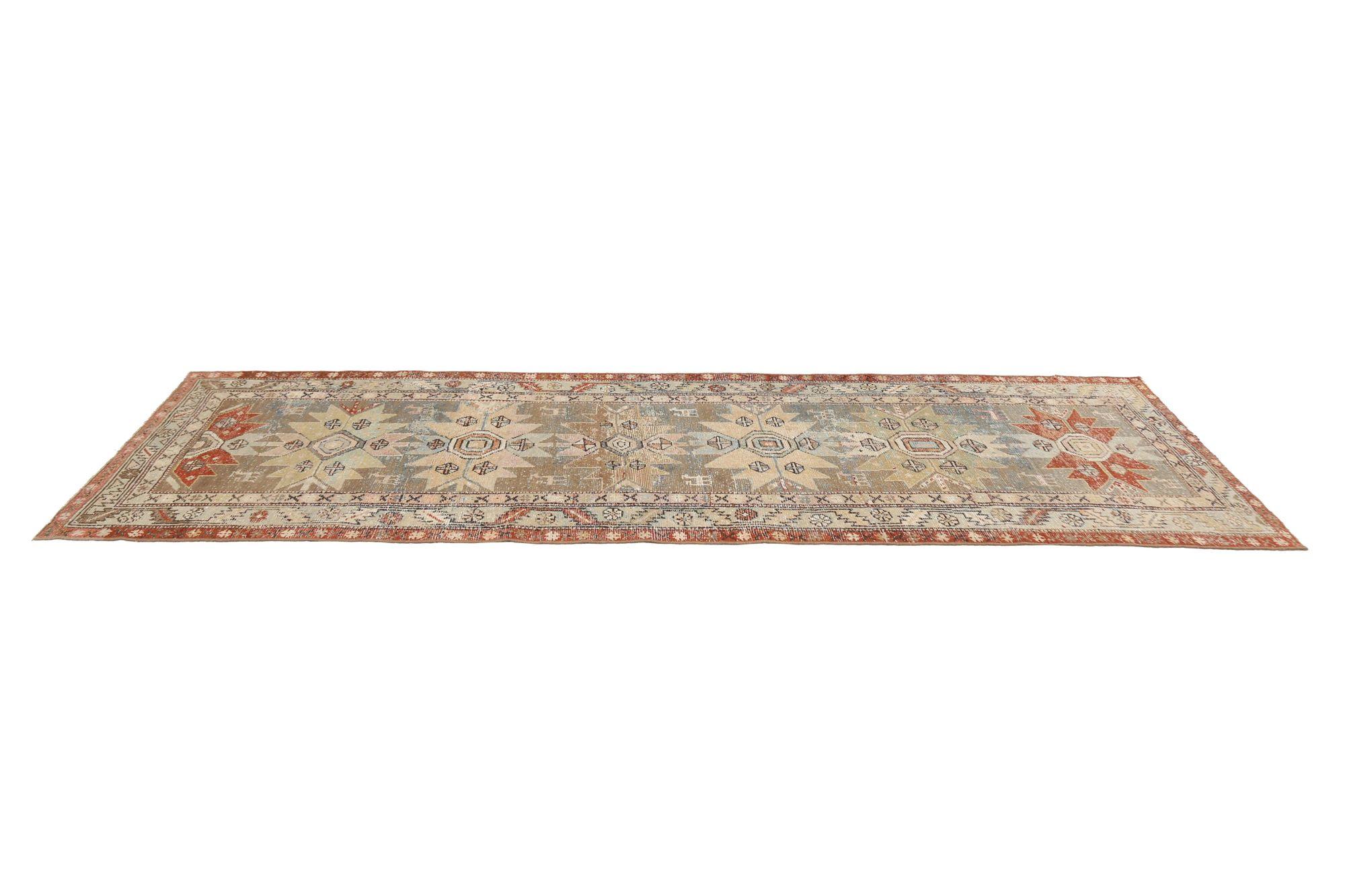 Tappeto Persiano Azerbaijan - Lana Grigio Avorio Rosso Taupe - 97726 In condizioni ottime in vendita a Dallas, TX