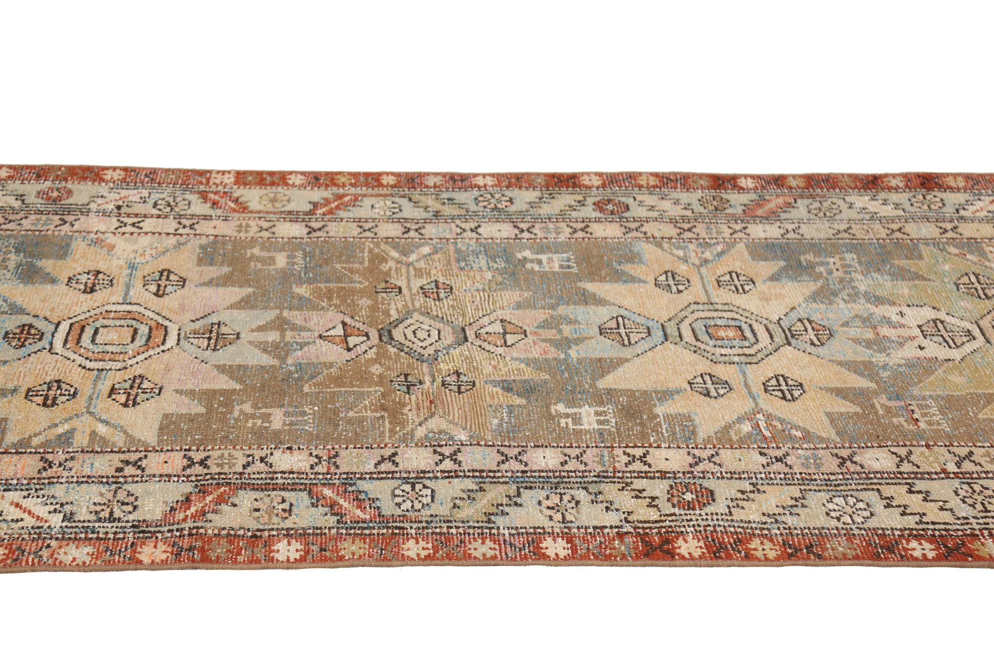 XX secolo Tappeto Persiano Azerbaijan - Lana Grigio Avorio Rosso Taupe - 97726 in vendita