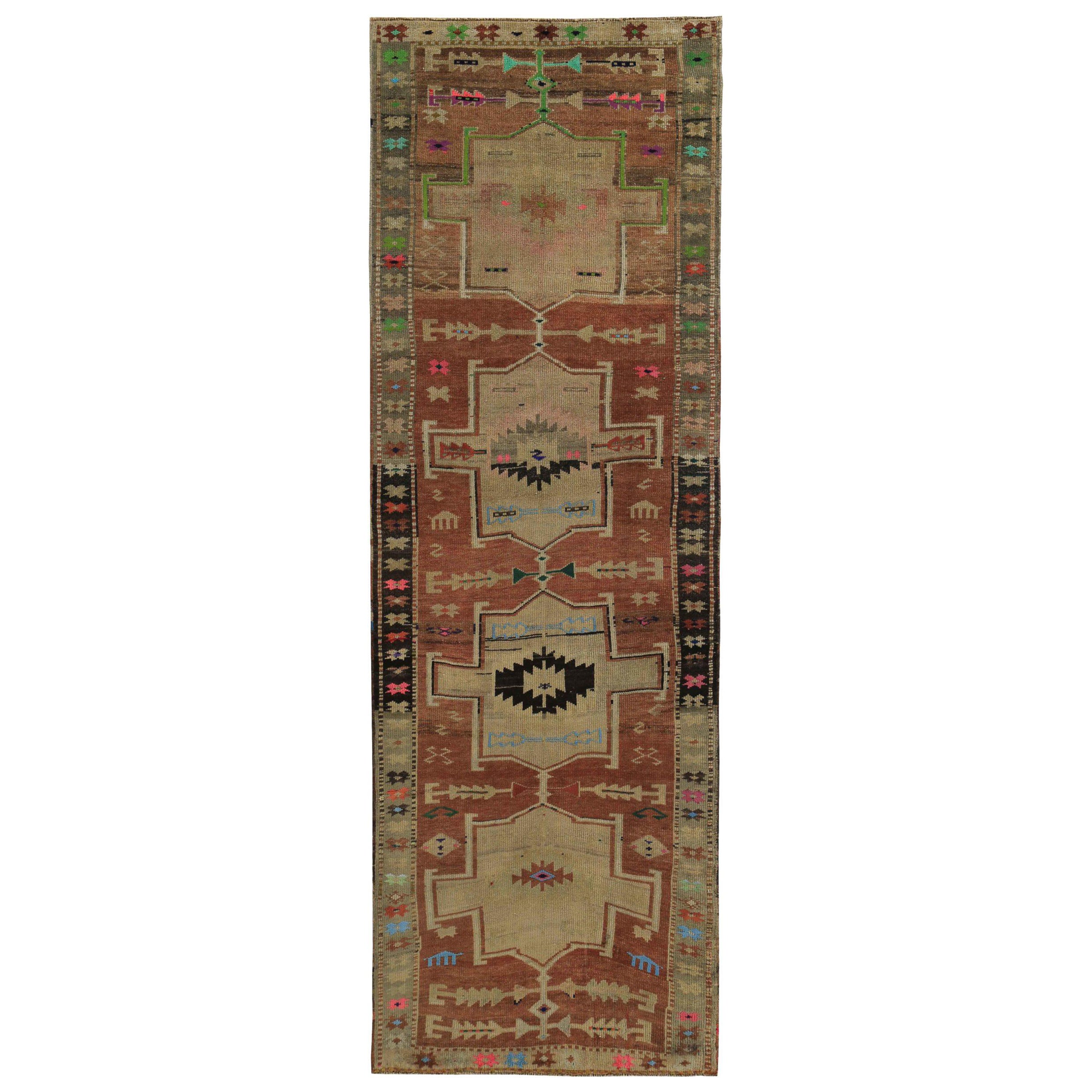 Persischer Aserbaidschanischer Läufer - Wolle Grün Elfenbein Rot Design - 89637