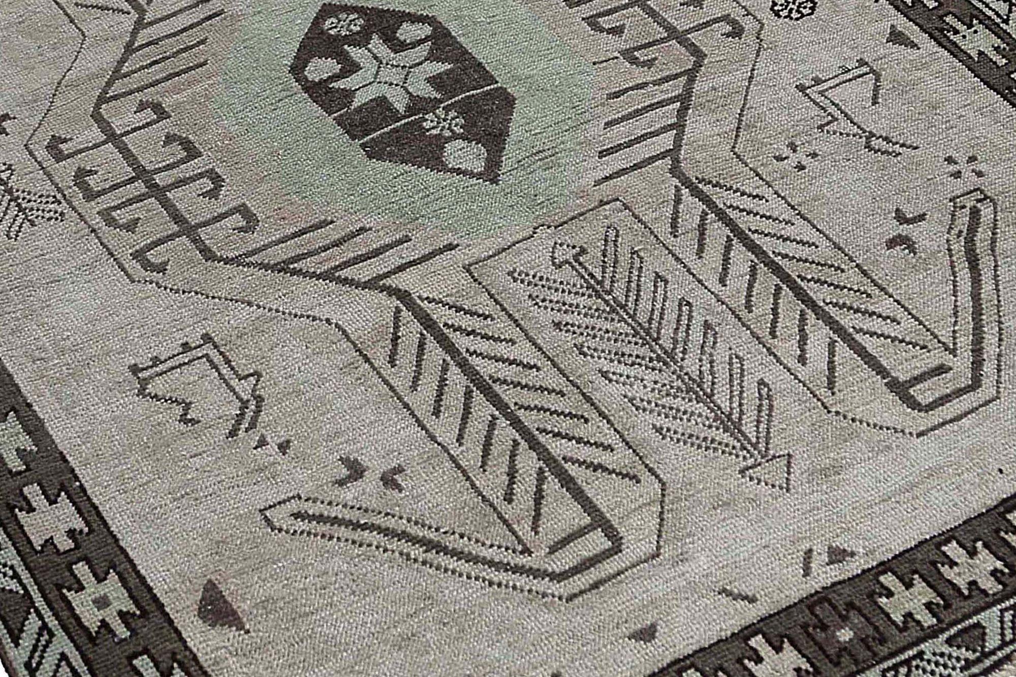 Persischer Aserbaidschan-Läufer - Wolle Rosa Taupe Design - 97092 (20. Jahrhundert) im Angebot