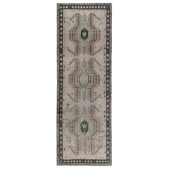 Persischer Aserbaidschan-Läufer - Wolle Rosa Taupe Design - 97092